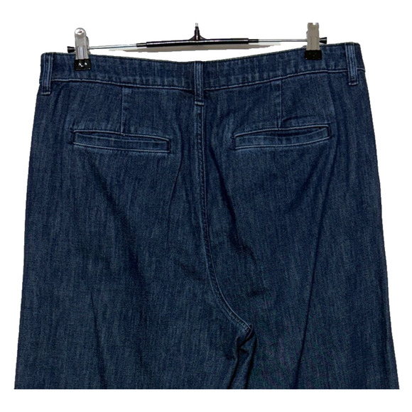 J Crew Jeans Womens 31 Blue Wide Leg Pleated Trousers Hi Rise Measures 34X30 - Picture 6 of 8